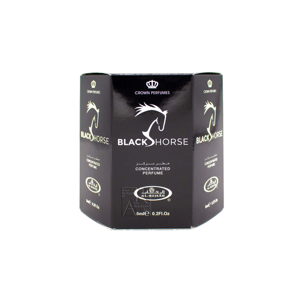 Box of 6 Black Horse - 6ml (.2oz) Roll-on Perfume Oil by Al-Rehab