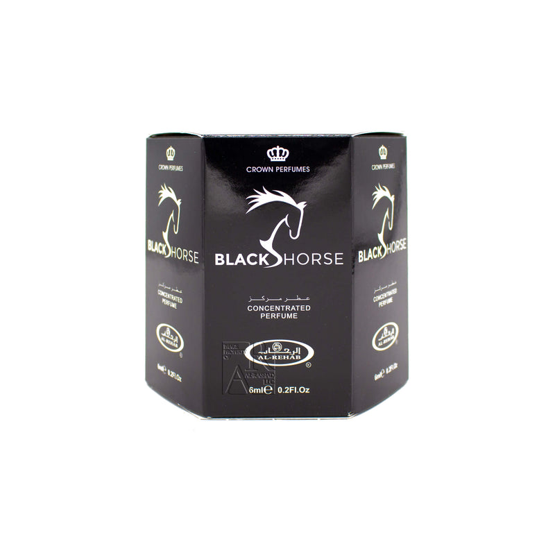 Box of 6 Black Horse - 6ml (.2oz) Roll-on Perfume Oil by Al-Rehab