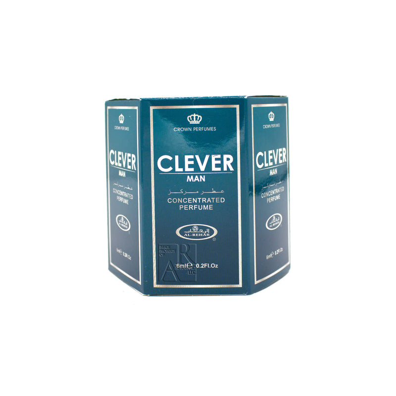 Box of 6 Clever Man - 6ml (.2oz) Roll-on Perfume Oil by Al-Rehab