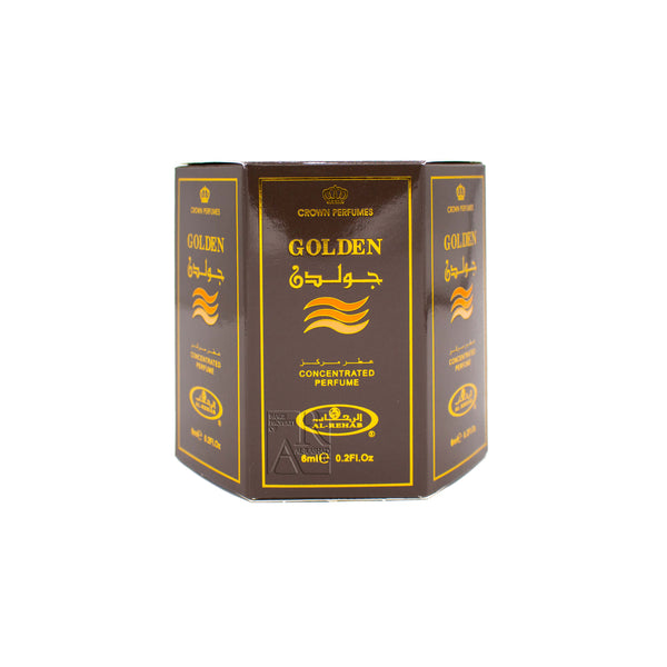 Box of 6 Golden - 6ml (.2oz) Roll-on Perfume Oil by Al-Rehab