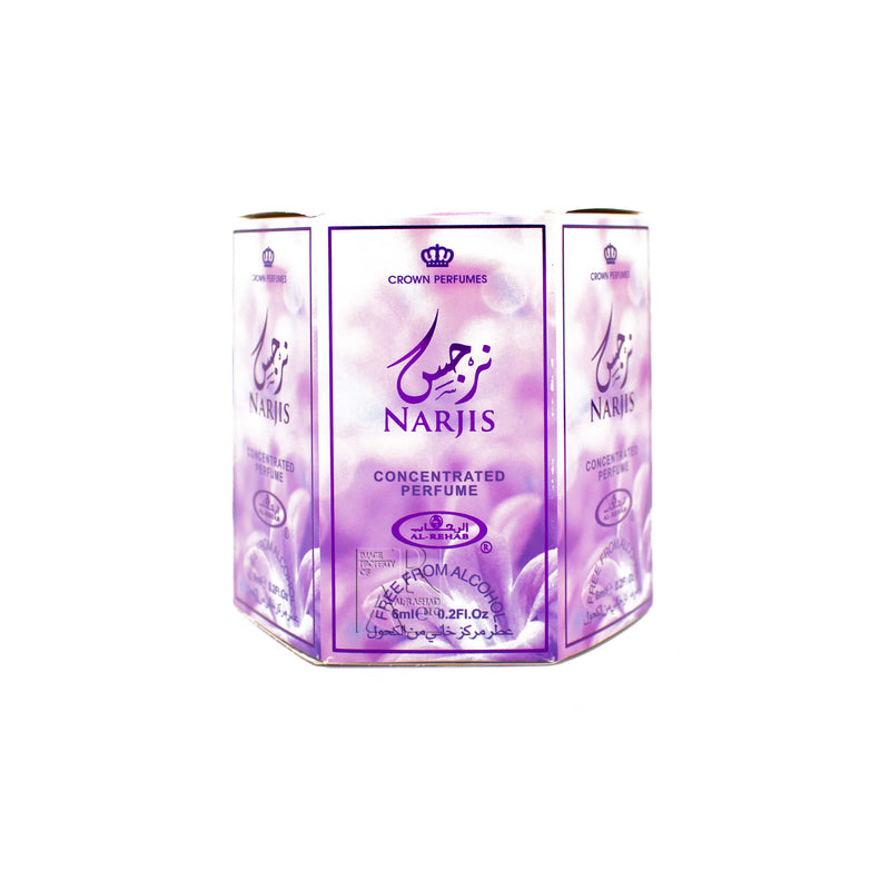 Box of 6 Narjis - 6ml (.2oz) Roll-on Perfume Oil by Al-Rehab