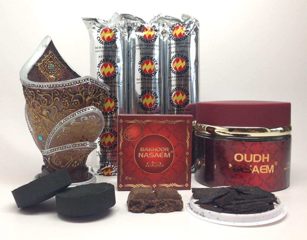 NASAEM OUDH AND BAKHOOR Incense Gift Set by Nabeel