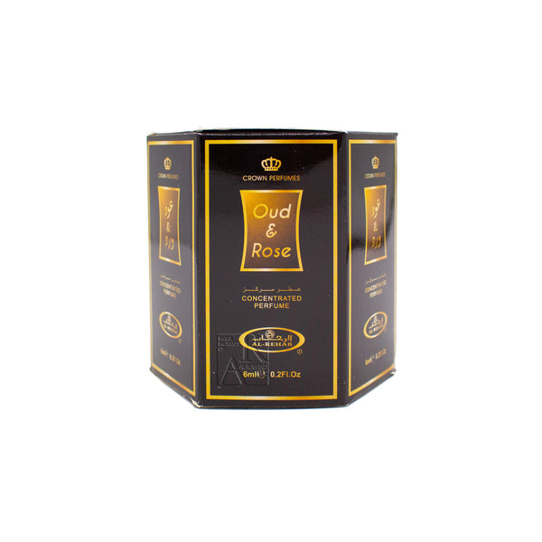 Box of 6 Oud & Rose - 6ml (.2oz) Roll-on Perfume Oil by Al-Rehab