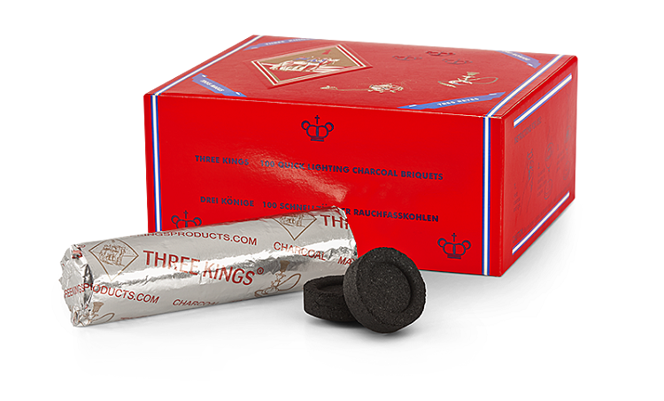 Three King- Pack of 10 x 40mm charcoal Tablets (for incense/Shisha)