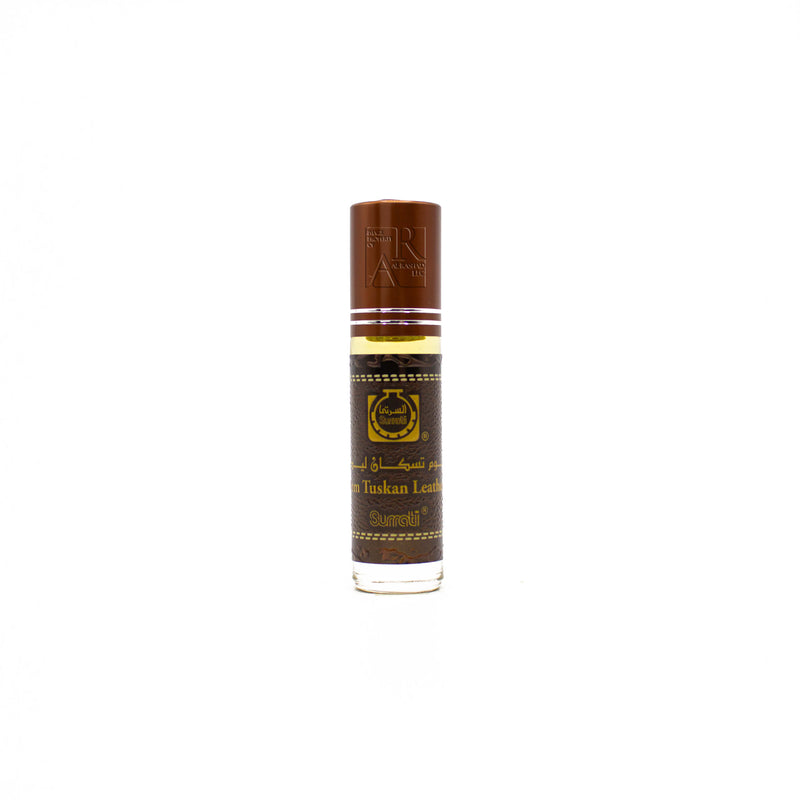 Bottle of Tom Tuskan Leather - 6ml Roll-on Perfume Oil by Surrati  