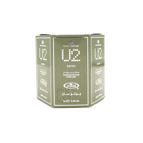 Box of 6 U2 Man - 6ml (.2oz) Roll-on Perfume Oil by Al-Rehab