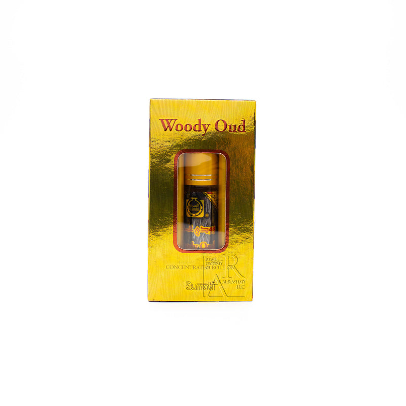 Box of Woody Oud - 6ml Roll-on Perfume Oil by Surrati