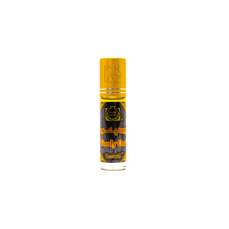 Bottle of Woody Oud - 6ml Roll-on Perfume Oil by Surrati