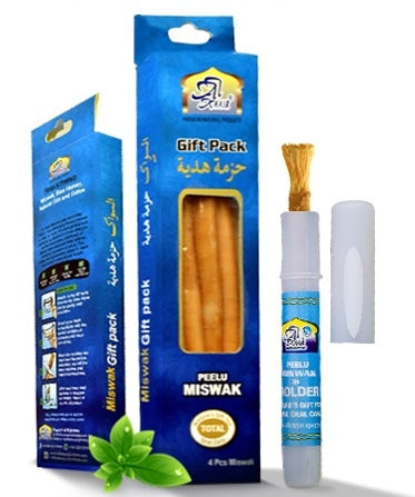 Miswak Gift pack - 4 Miswaks with a Pen Shaped Holder by Al-Khair