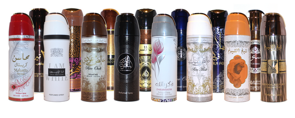 Assorted Deodorant Perfumed Spray by Lattafa - Set of 18 - Al-Rashad Inc