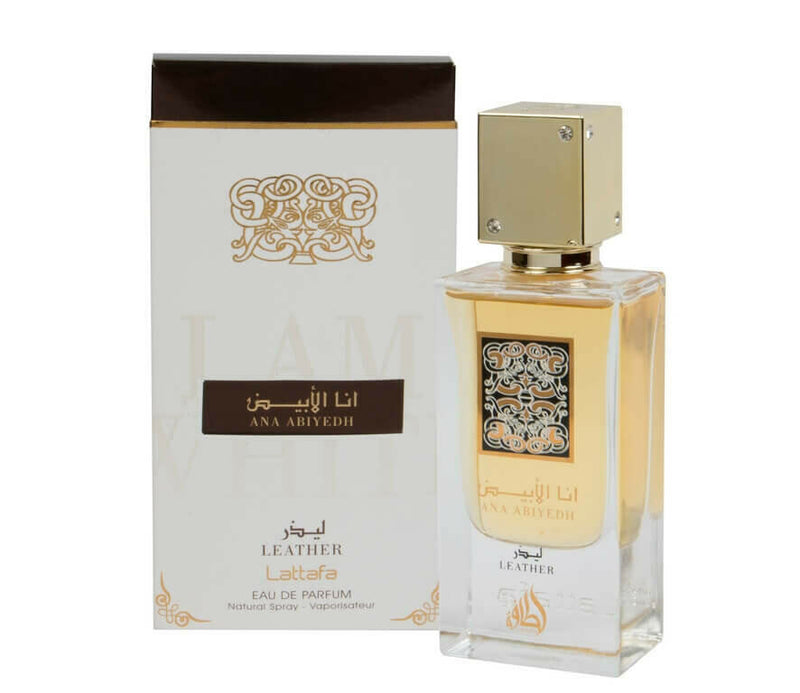 Ana Abiyedh Leather - Eau De Parfum Spray (60 ml) by Lattafa - Al-Rashad Inc