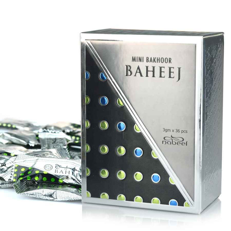 Mini Bakhoor Baheej Incense by Nabeel 108gm (Box of 36 x 3gm)
