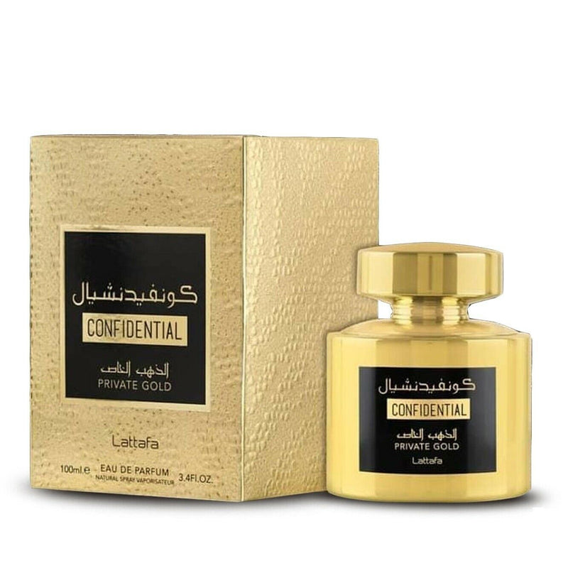 Confidential Private Gold - Eau De Parfum Spray (100 ml - 3.4Fl oz) by Lattafa - Al-Rashad Inc