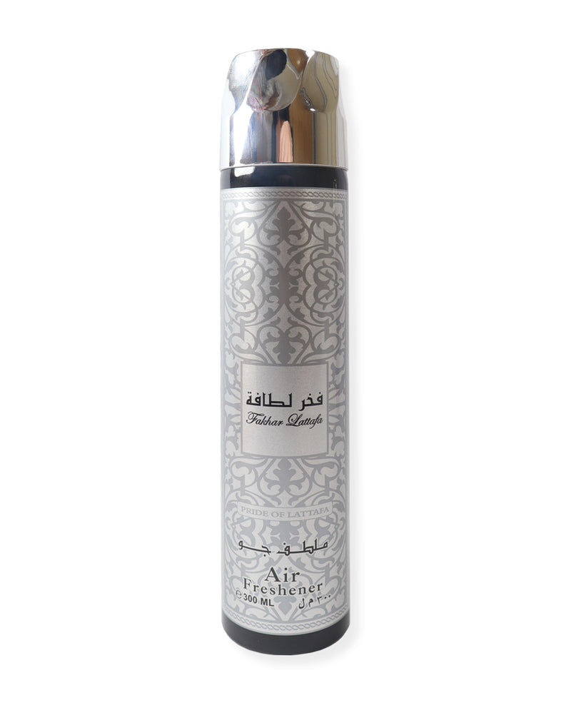 Fakhar Lattafa (Pride of Lattafa) - Silver (For Men)  - Air Freshener by Ard Al Zaafaran (300ml/194 g) - Al-Rashad Inc