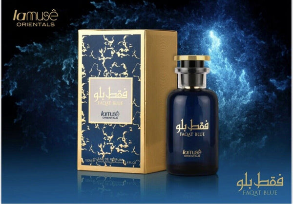 Faqat Blue - Eau De Parfum Spray (100 ml - 3.4Fl oz) by Lamuse Orientals (Lattafa) - Al-Rashad Inc