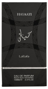 Box of Hayaati - Eau De Parfum Spray (100 ml - 3.4Fl oz) by Lattafa
