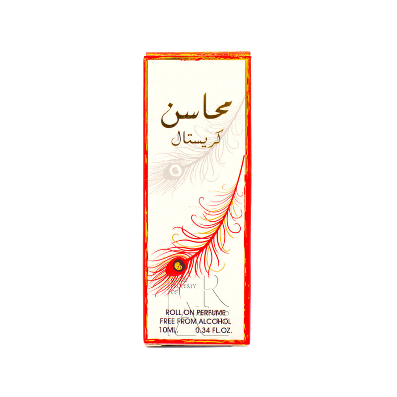 Box of Mahasin Crystal - 10ml (.34 oz) Perfume Oil by Ard Al Zaafaran