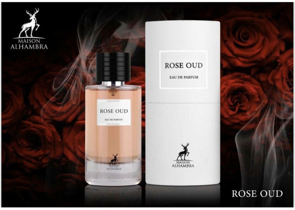 Rose Oud  - Eau De Parfum Spray (100 ml - 3.4Fl oz) by Maison Alhambra (Lattafa) - Al-Rashad Inc